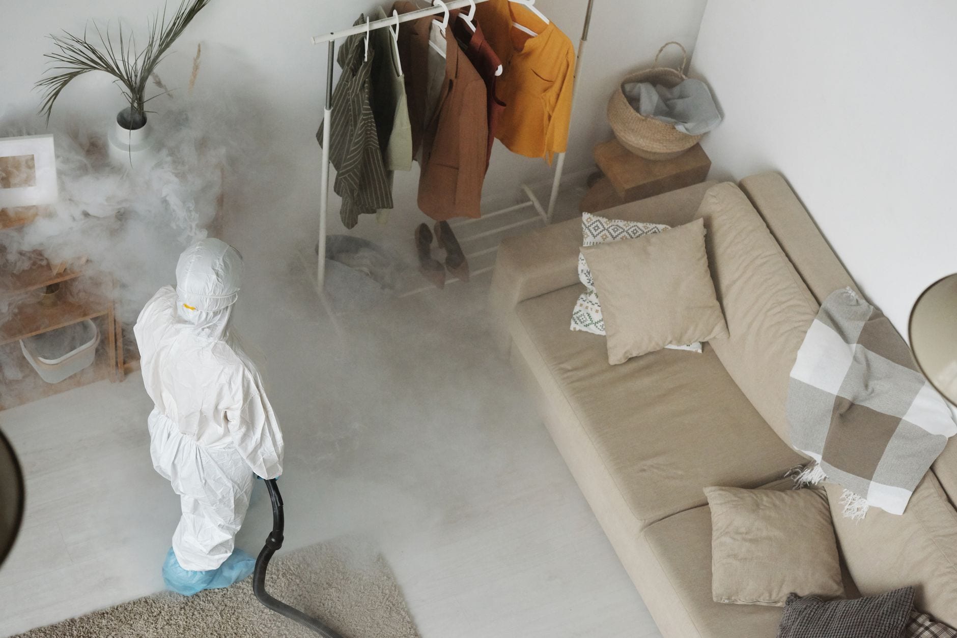 Pest treatment being applied in a vacant property