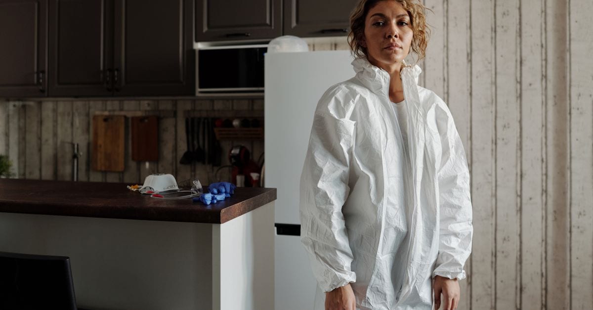 A pest treatment being applied inside a property