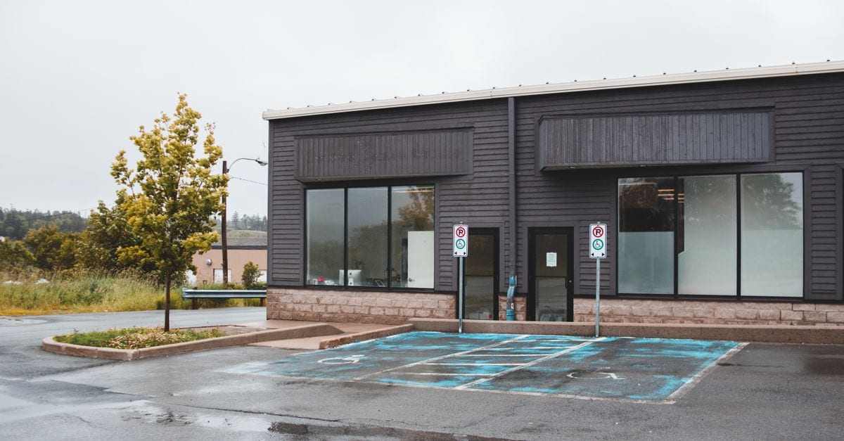A commercial driveway after painting