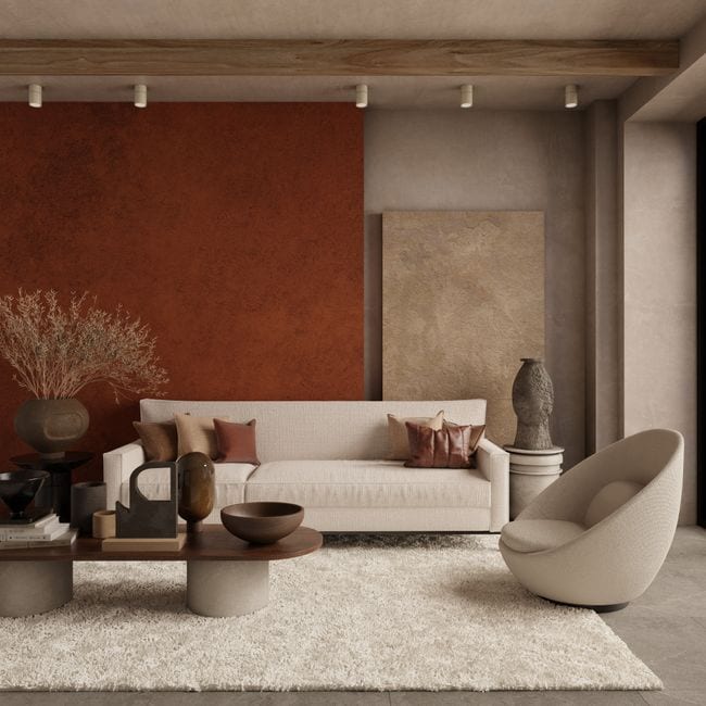 Freshly painted bright living room interior