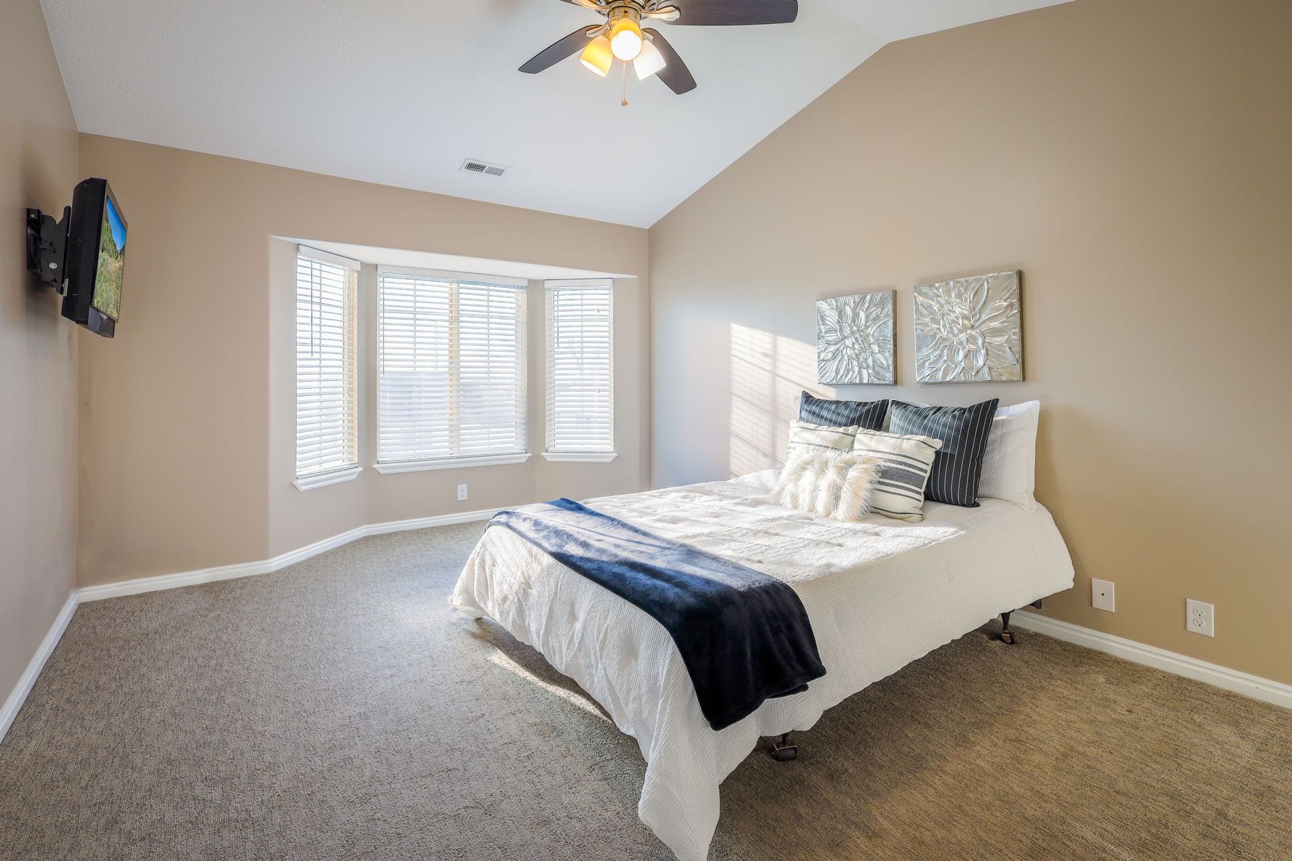 Completed wall painting in a bedroom