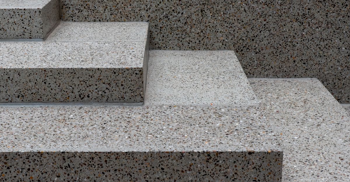A slip resistant finish on a concrete path